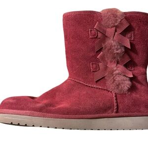 🎯SOLD‼️Koolaburra by Ugg Burgundy Winter Boots with Bow Details-12